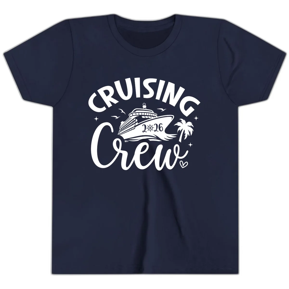 Cruising Crew 2026 Family Cruise Trip Youth T-Shirt in Navy