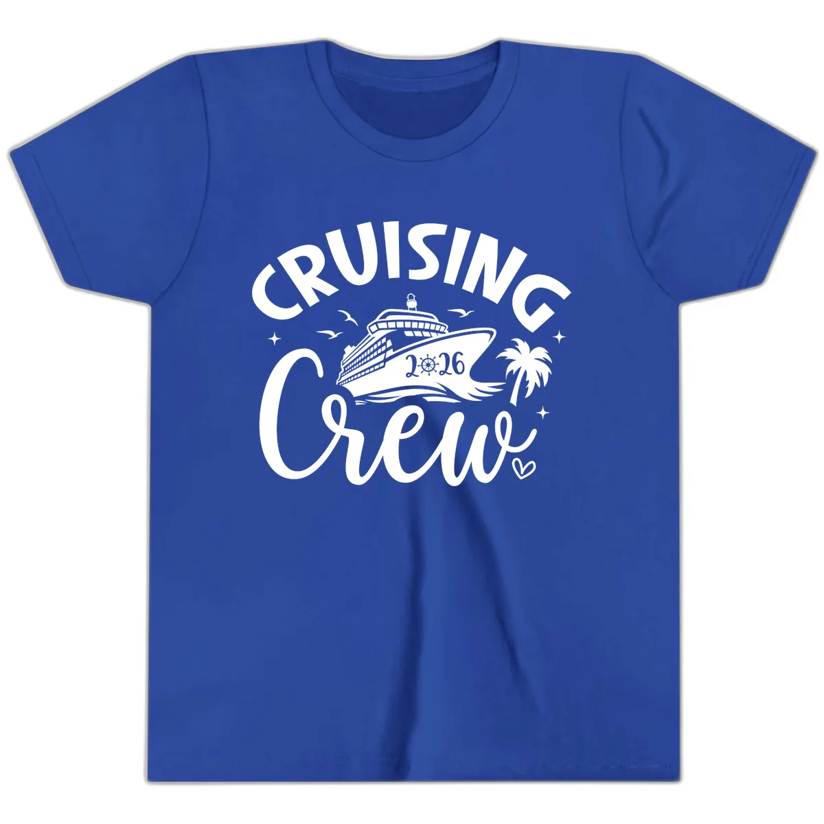 Cruising Crew 2026 Family Cruise Trip Youth T-Shirt in True Royal