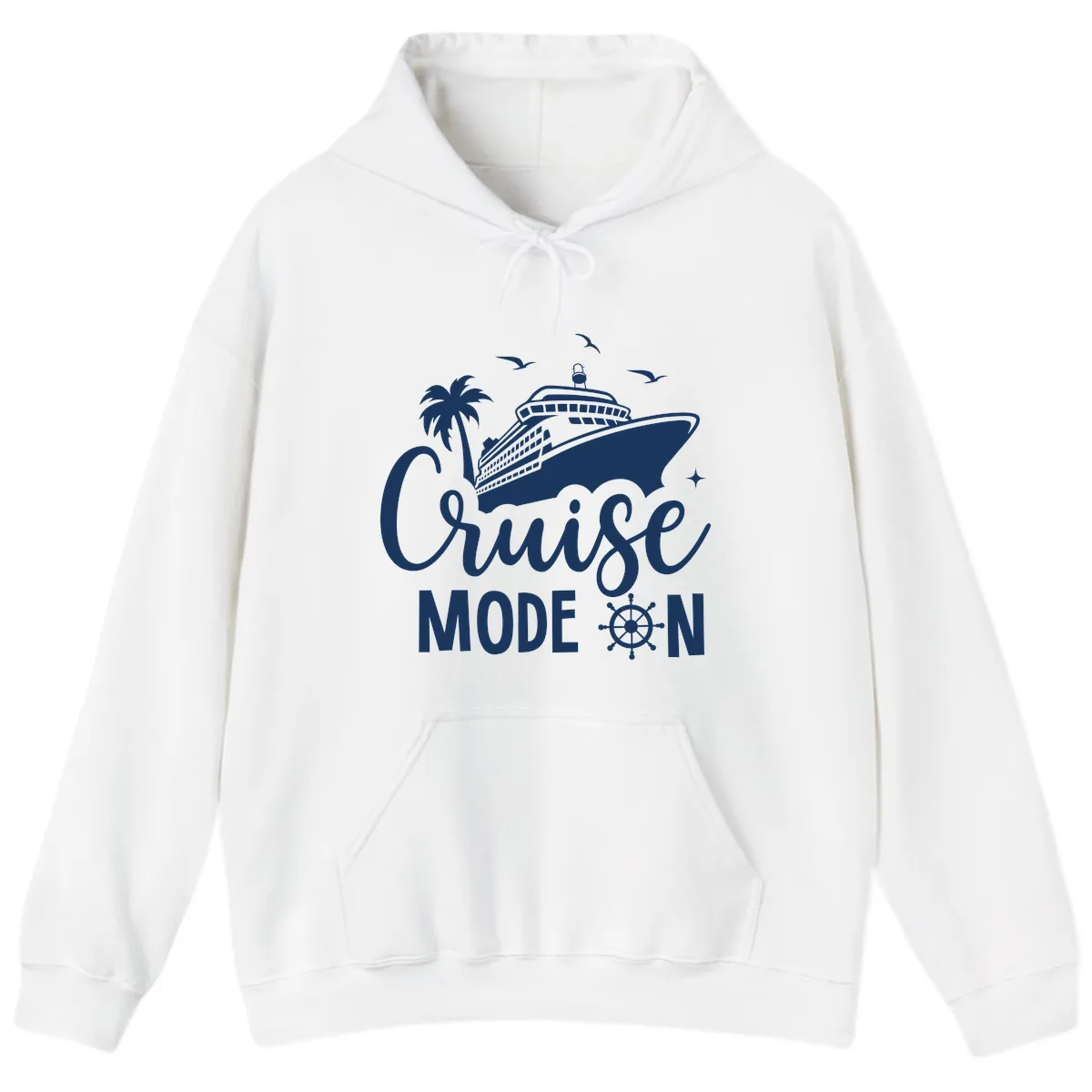 Cruise Mode On Family Vacation Apparel Hoodie in White
