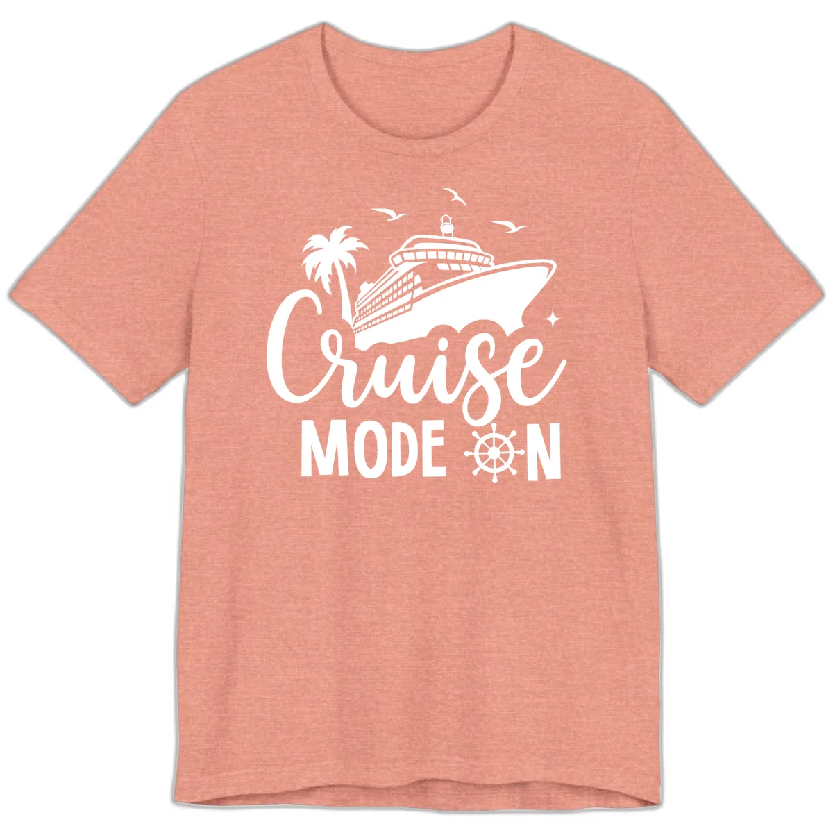 Cruise Mode On Family Vacation Apparel Premium T-Shirt in Heather Sunset