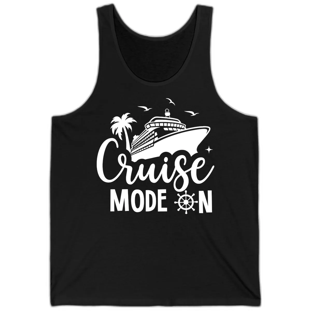 Cruise Mode On Family Vacation Apparel Tank in Black