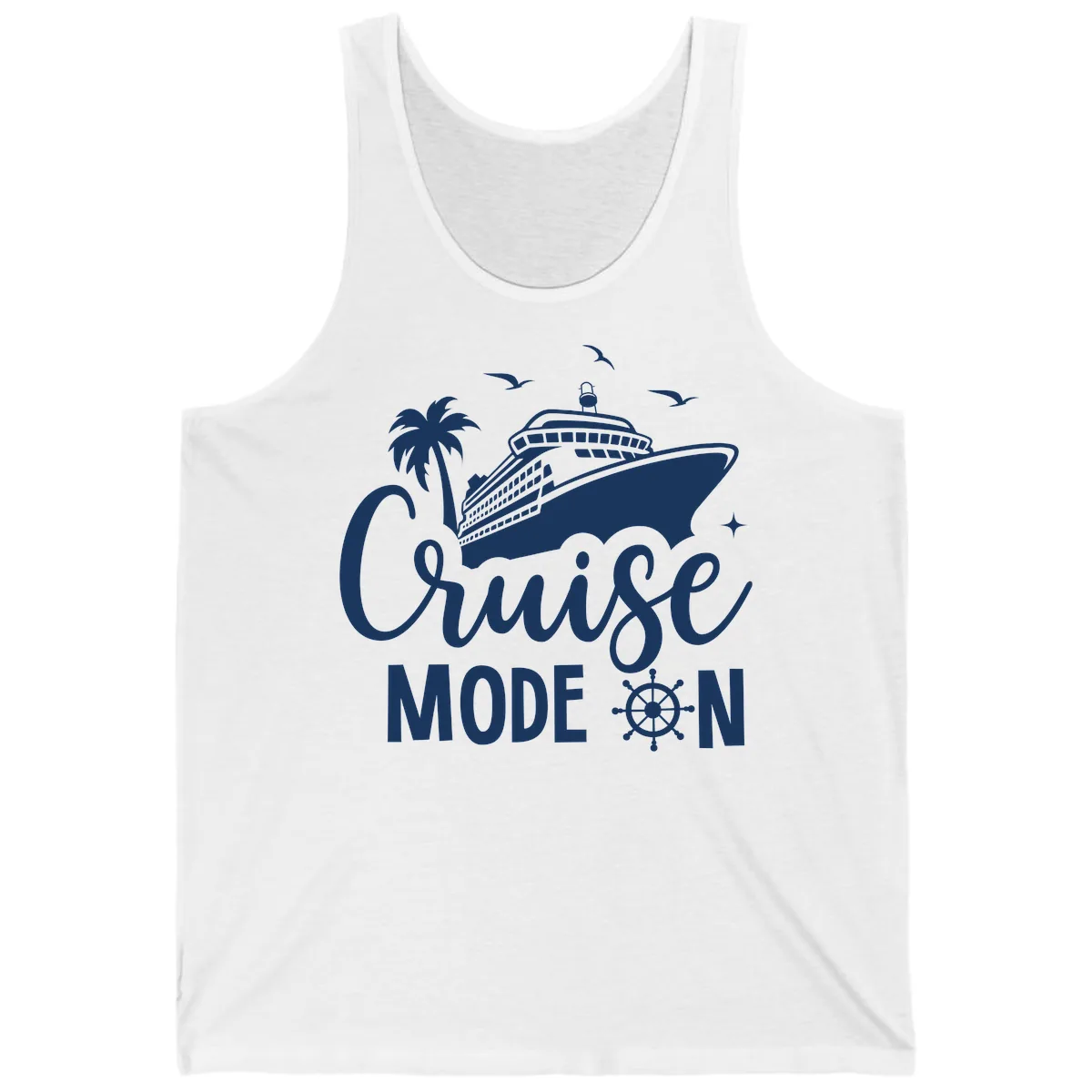 Cruise Mode On Family Vacation Apparel Tank in White