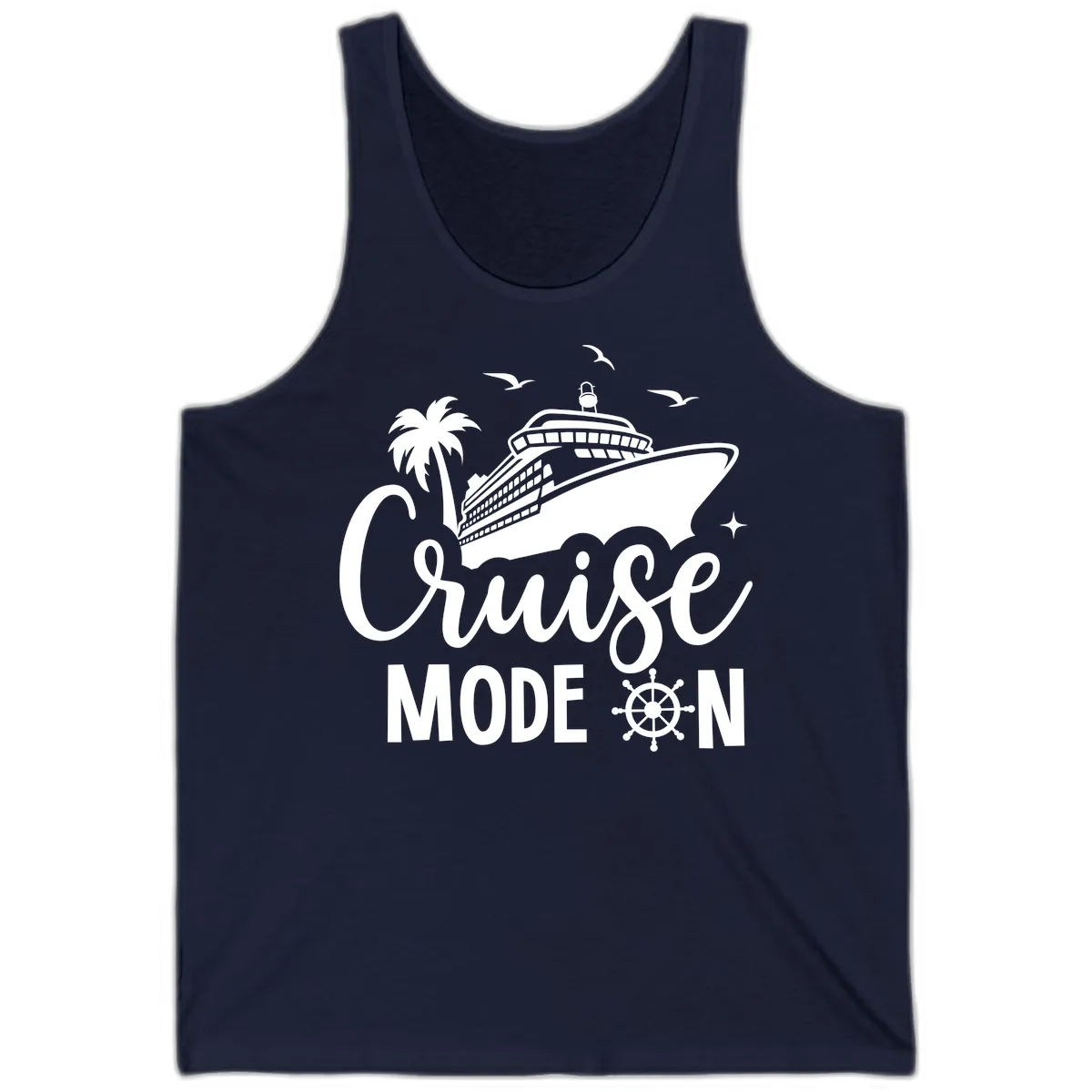 Cruise Mode On Family Vacation Apparel Tank in Navy