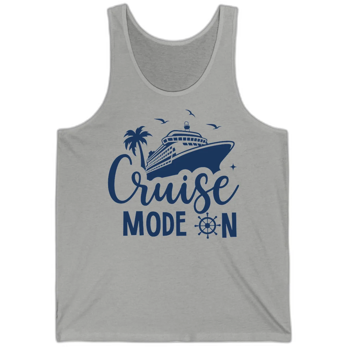 Cruise Mode On Family Vacation Apparel Tank in Athletic Heather