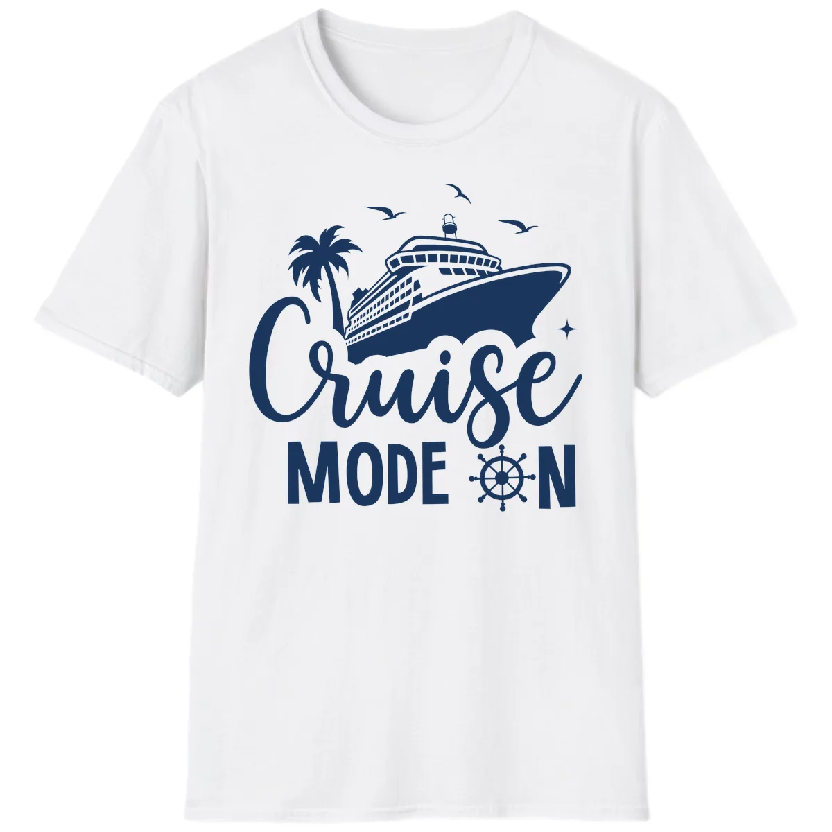 Cruise Mode On Family Vacation Apparel T-Shirt in White