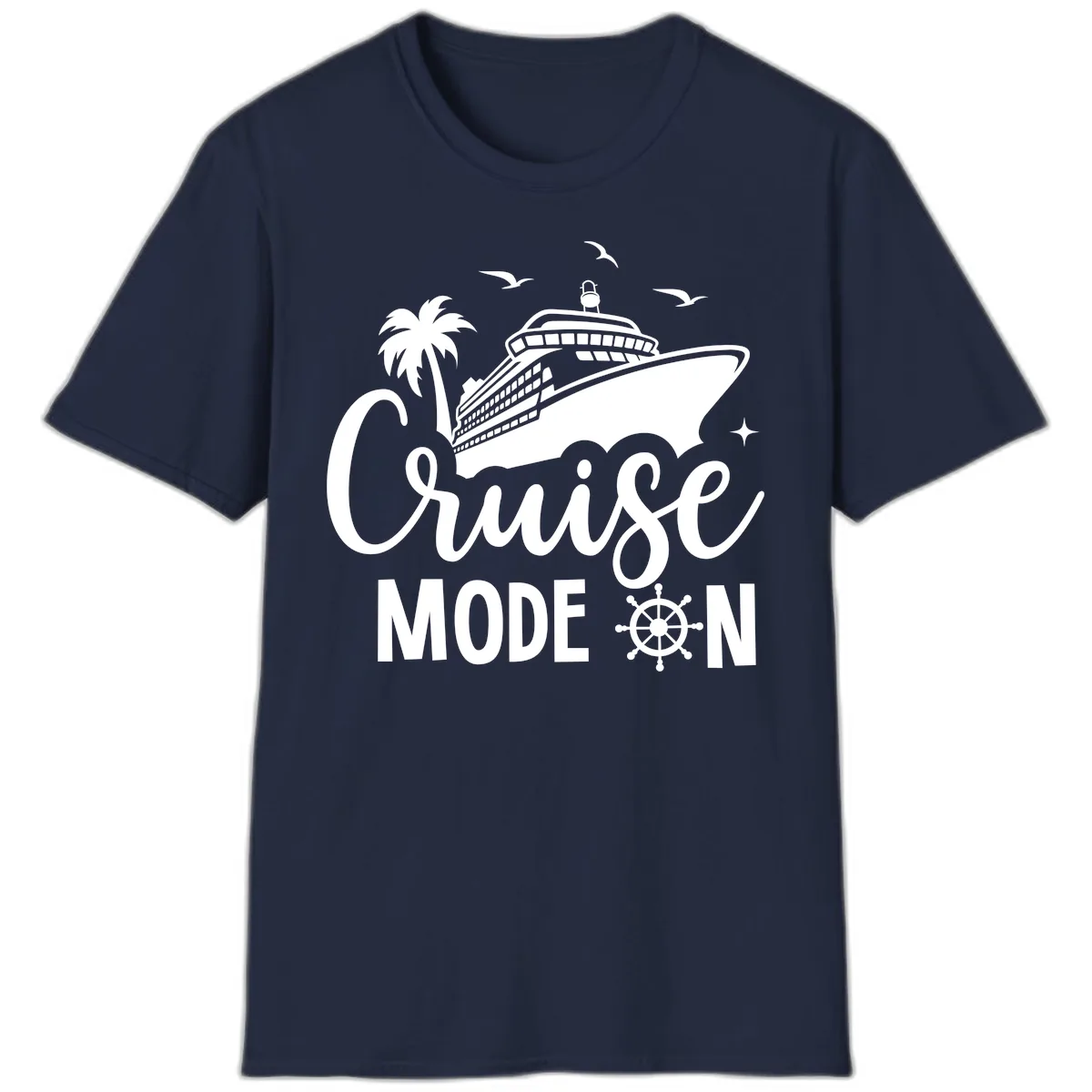 Cruise Mode On Family Vacation Apparel T-Shirt in Navy