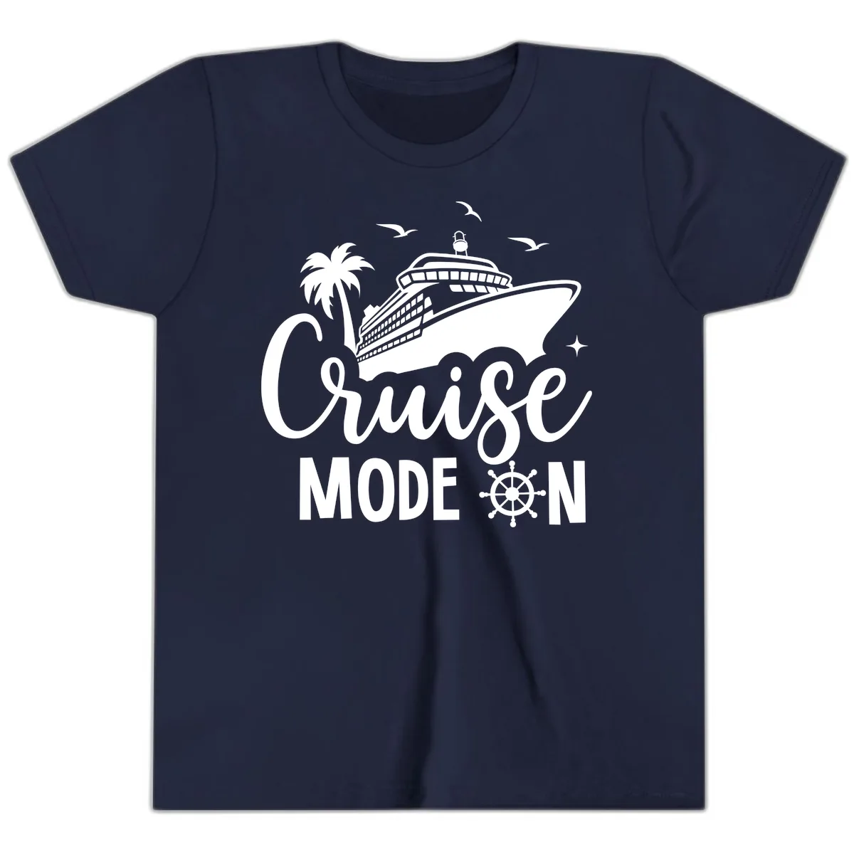 Cruise Mode On Family Vacation Apparel Youth T-Shirt in Navy