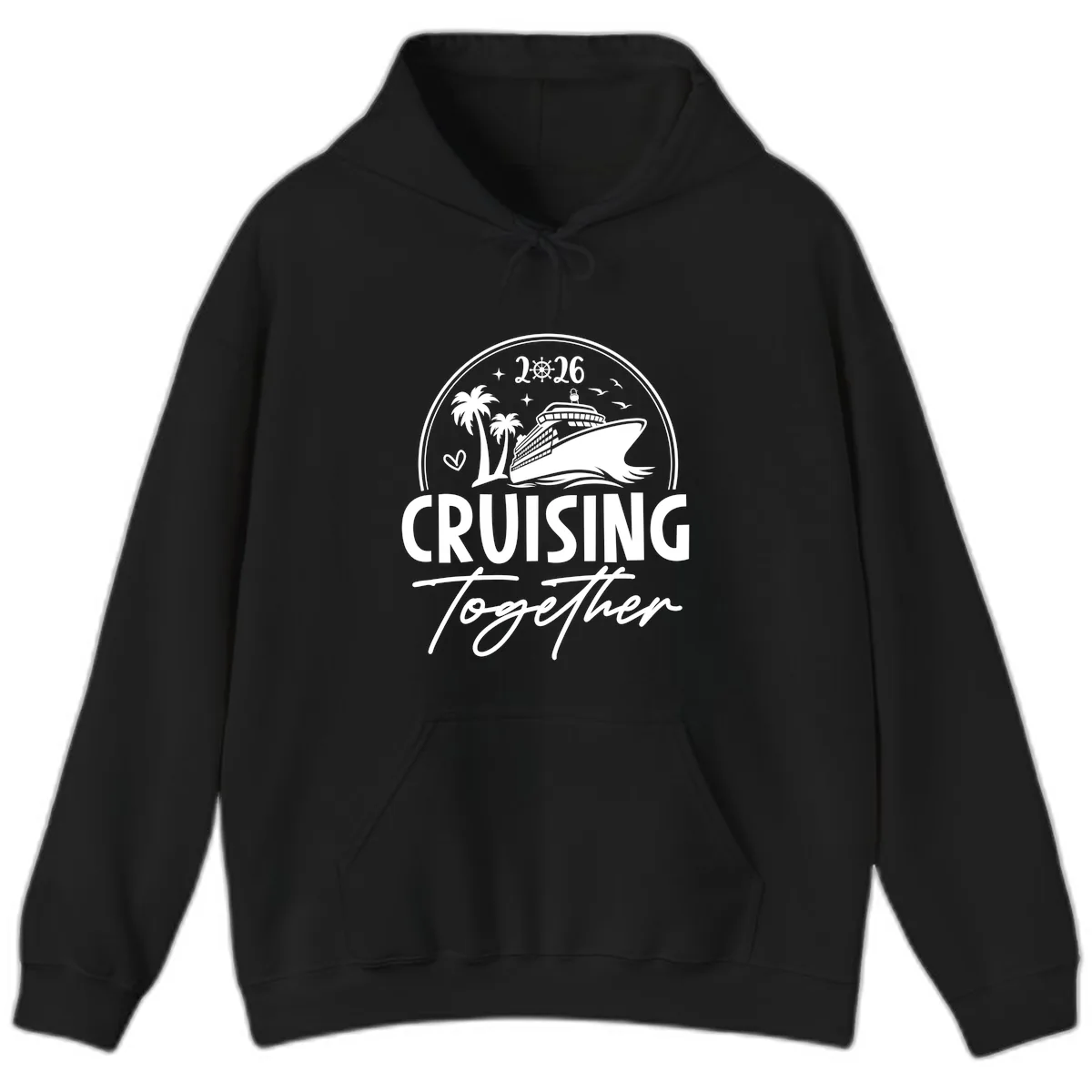 Cruising Together 2026 Family Cruise Design Hoodie in Black