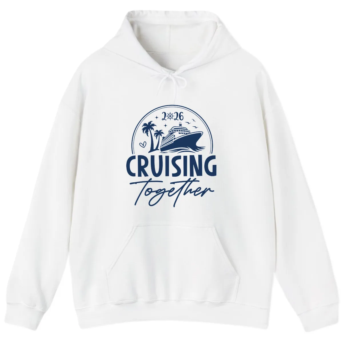 Cruising Together 2026 Family Cruise Design Hoodie in White