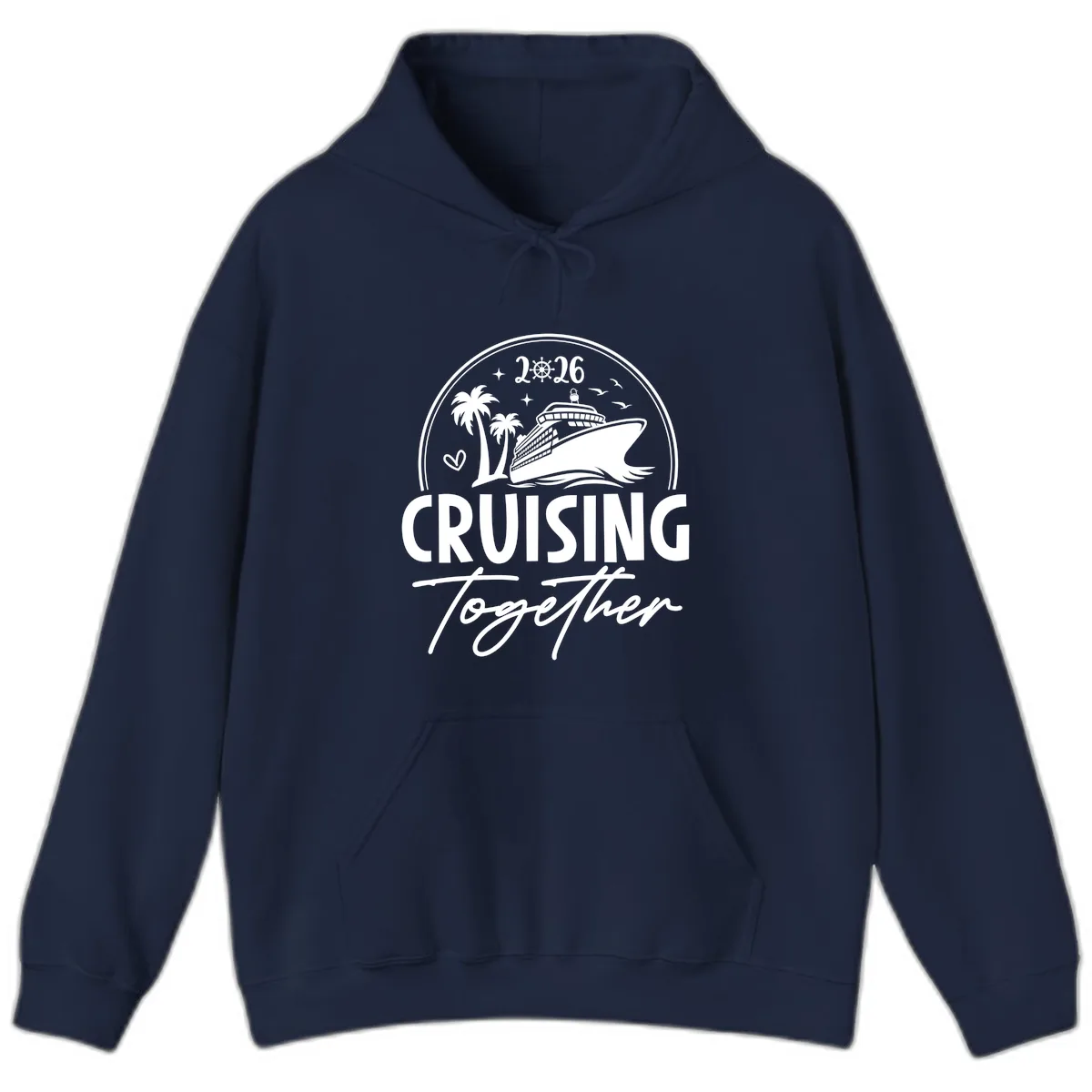 Cruising Together 2026 Family Cruise Design Hoodie in Navy