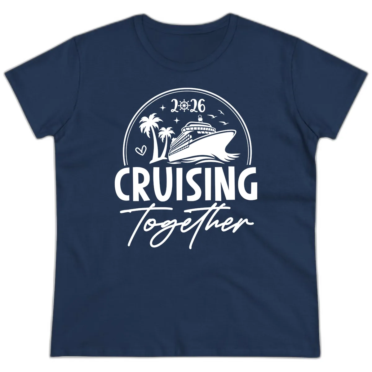 Cruising Together 2026 Family Cruise Design Ladies Tee in Navy