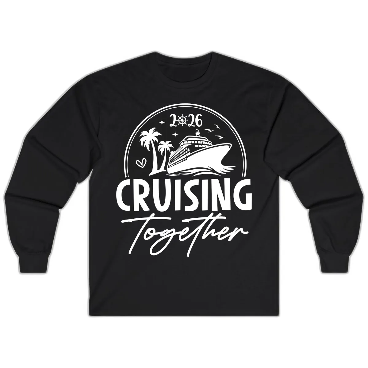 Cruising Together 2026 Family Cruise Design Long Sleeve in Black