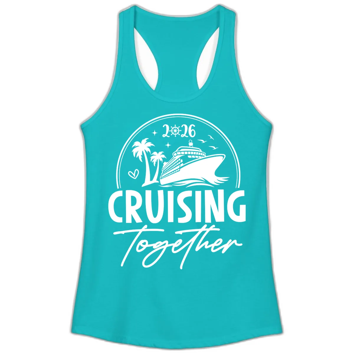 Cruising Together 2026 Family Cruise Design Ladies Tank in Tahiti Blue