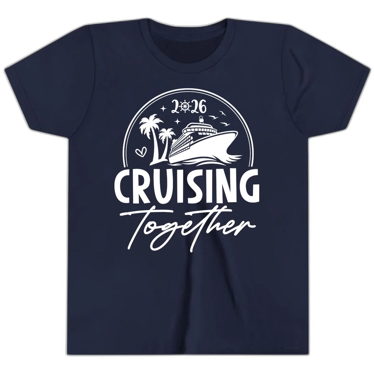 Cruising Together 2026 Family Cruise Design Youth T-Shirt in Navy