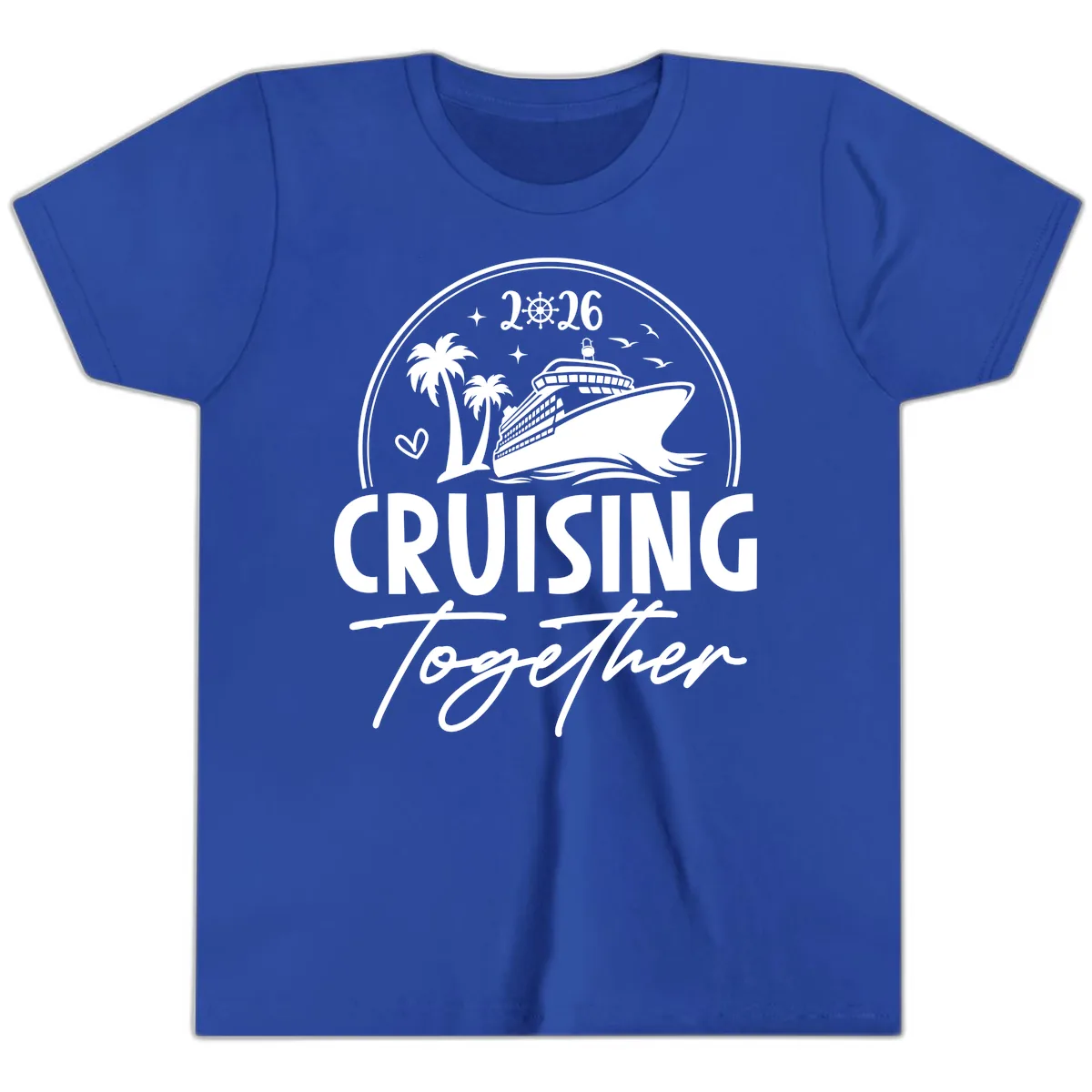 Cruising Together 2026 Family Cruise Design Youth T-Shirt in True Royal