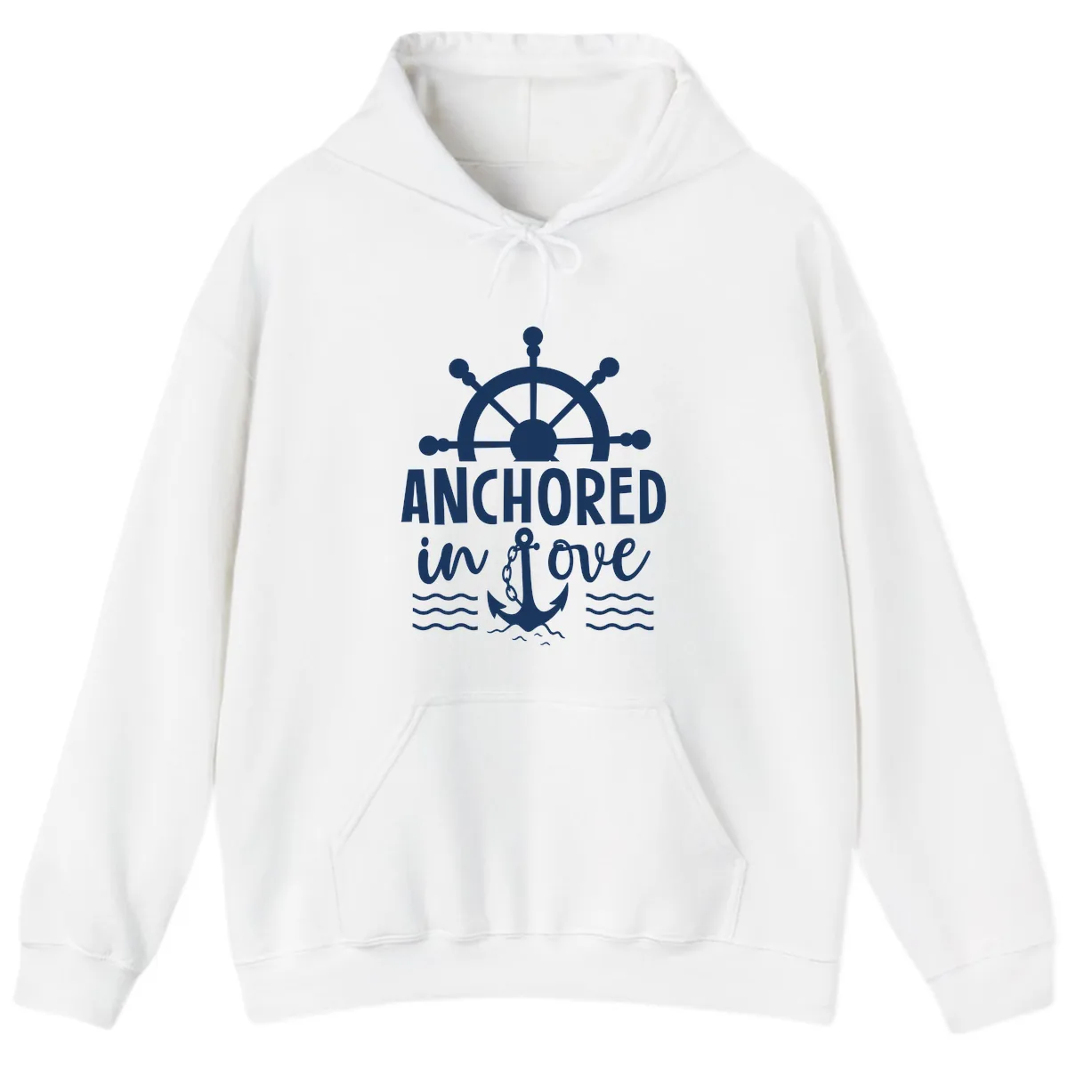 Anchored In Love Nautical Family Cruise Apparel Hoodie in White