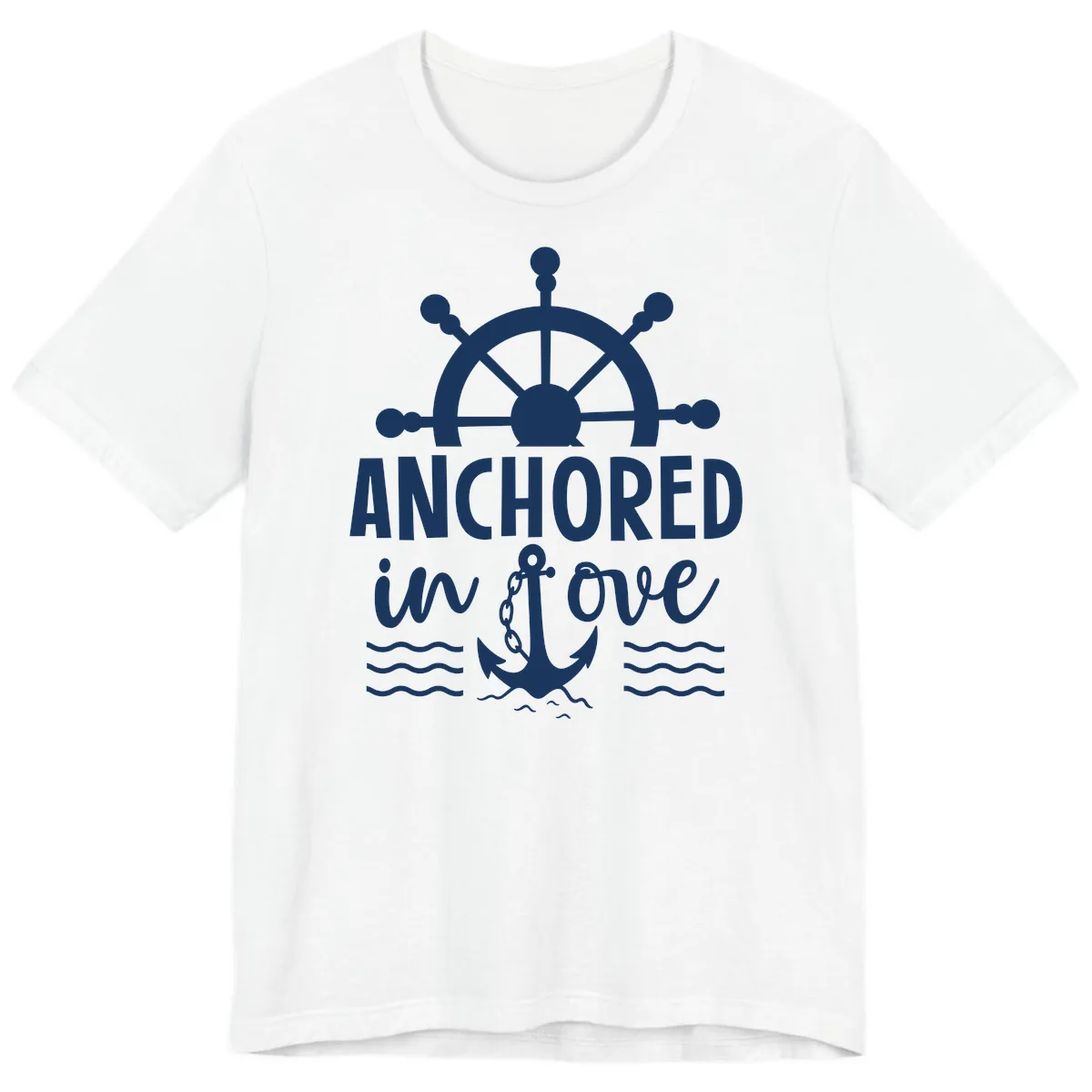 Anchored In Love Nautical Family Cruise Apparel Premium T-Shirt in White