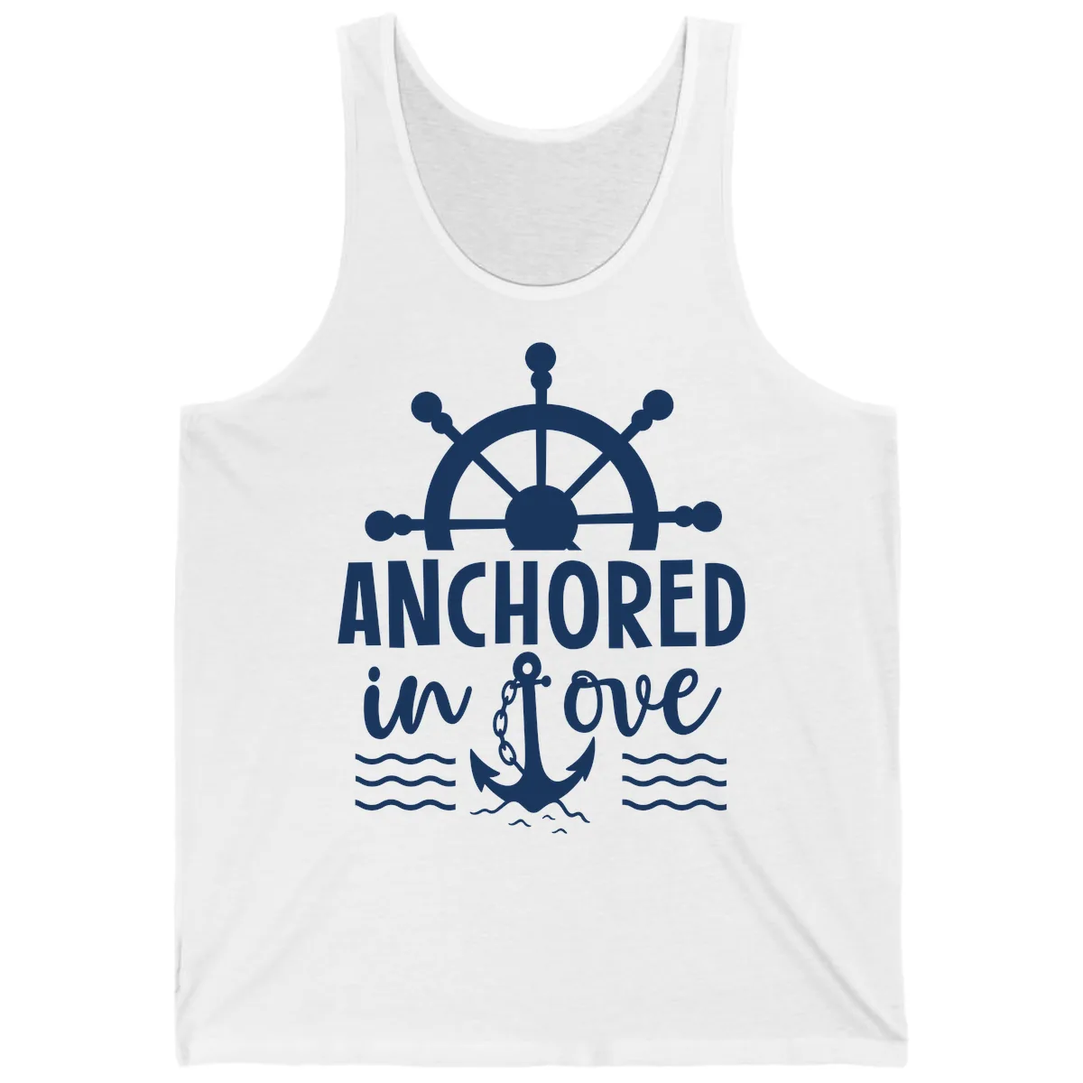 Anchored In Love Nautical Family Cruise Apparel Tank in White