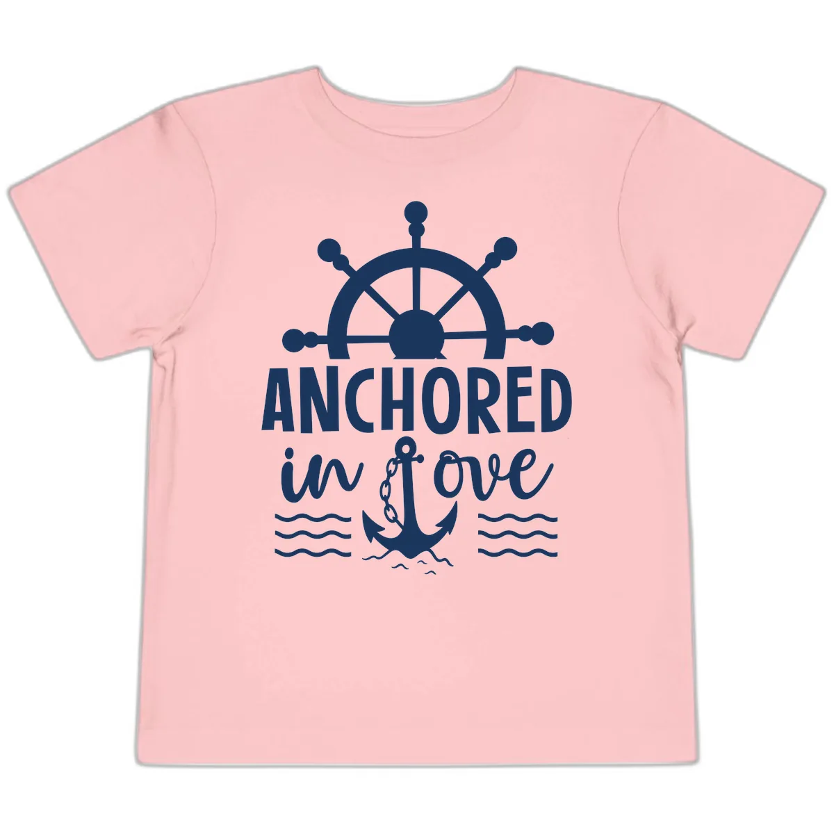 Anchored In Love Nautical Family Cruise Apparel Toddler T-Shirt in Pink