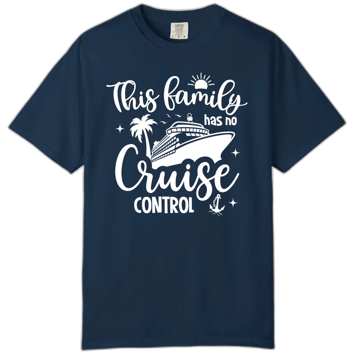 Family Has No Cruise Control Vacation Design Comfort Color in True Navy