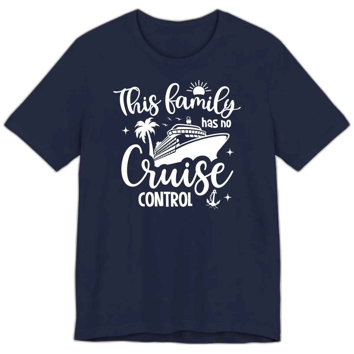 Family Has No Cruise Control Vacation Design Premium T-Shirt in Navy