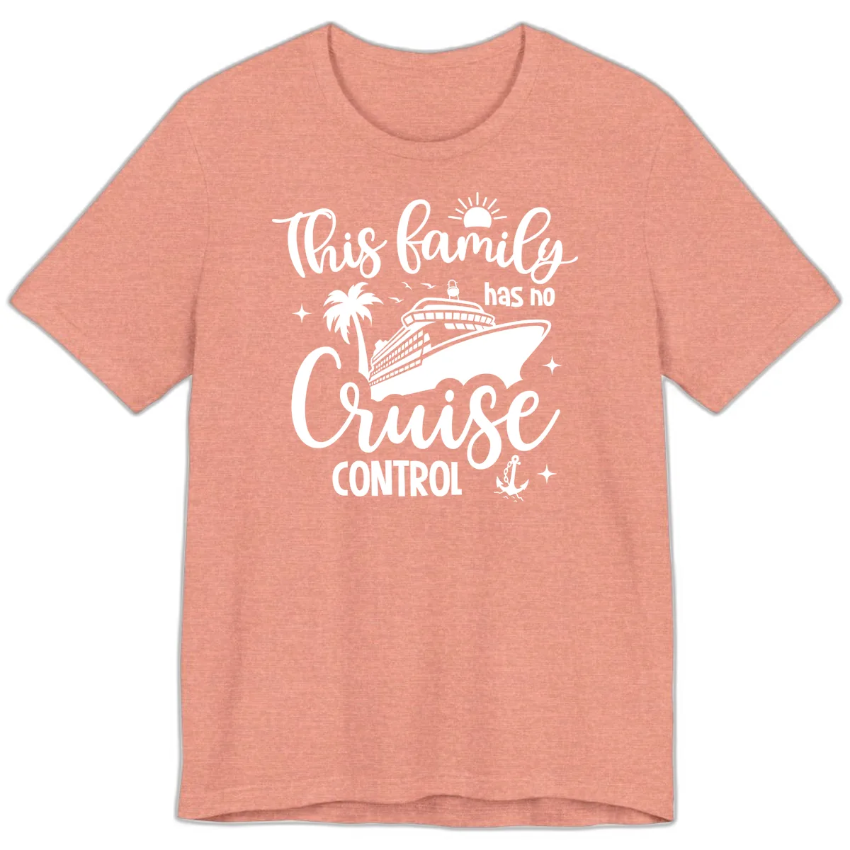 Family Has No Cruise Control Vacation Design Premium T-Shirt in Heather Sunset