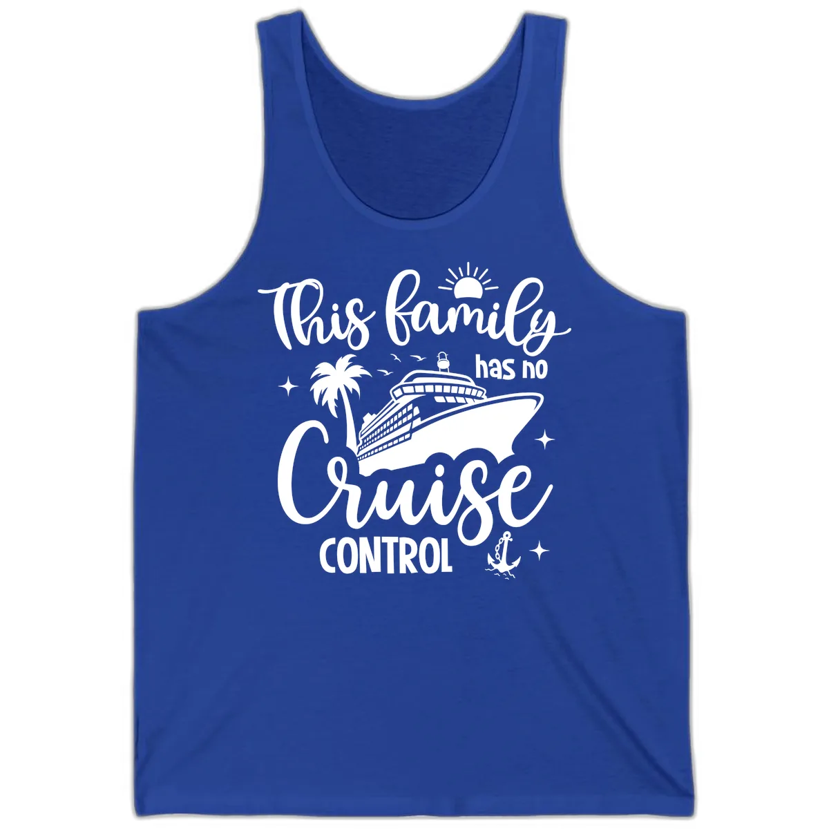 Family Has No Cruise Control Vacation Design Tank in True Royal