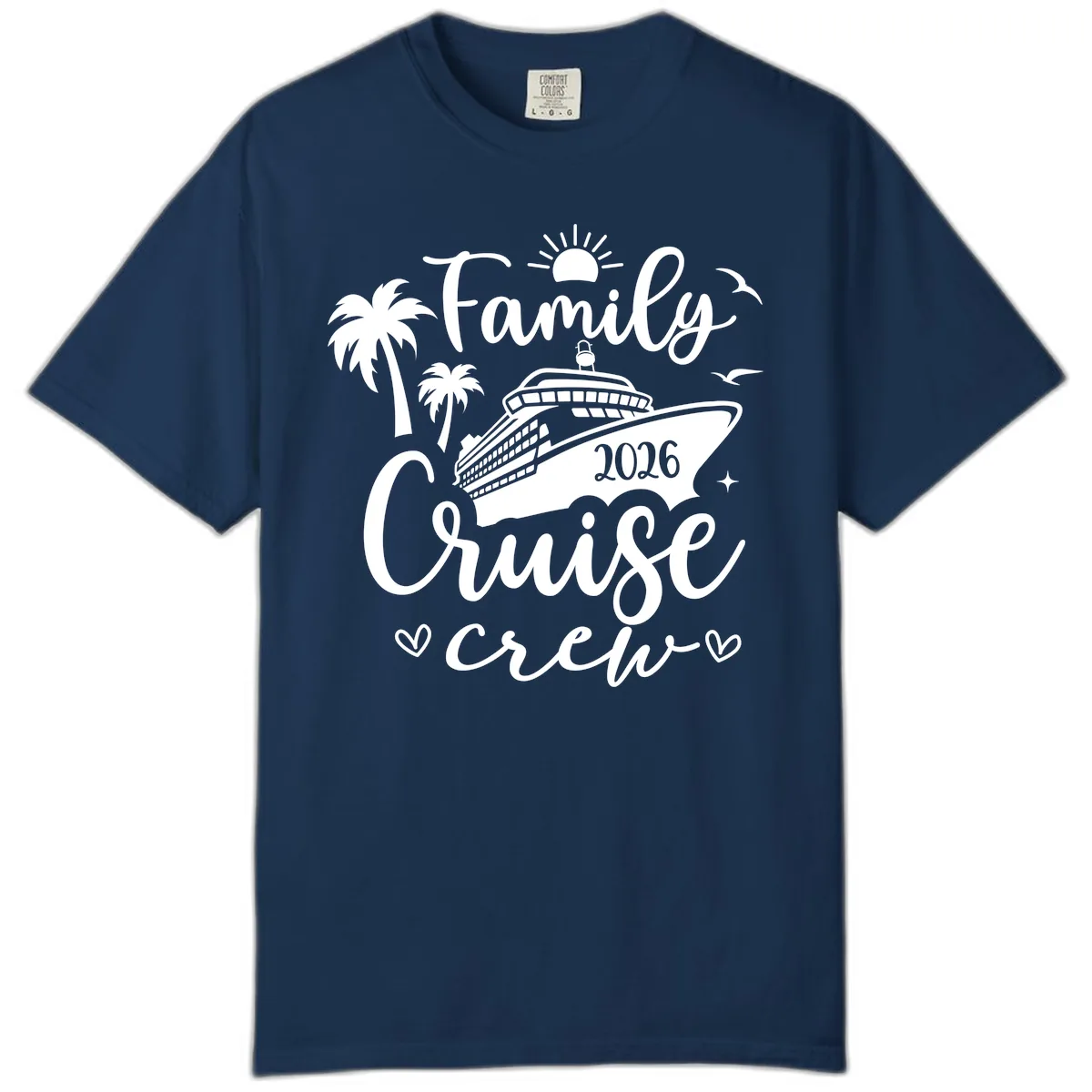 Family Cruise Crew 2026 Vacation Apparel Comfort Color in Navy