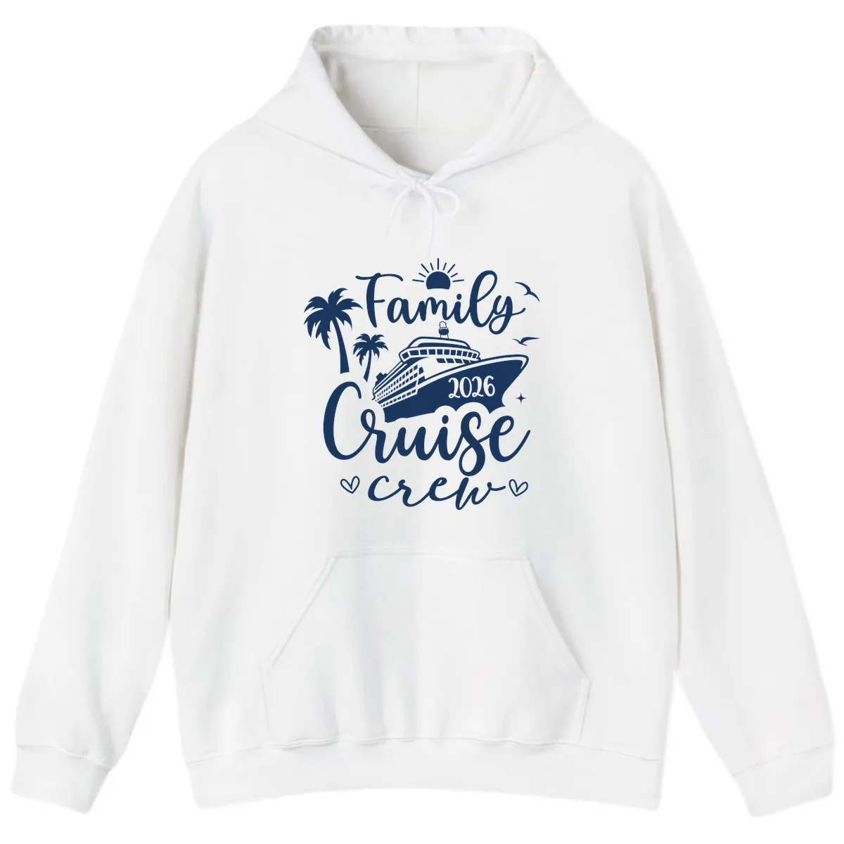 Family Cruise Crew 2026 Vacation Apparel Hoodie in White