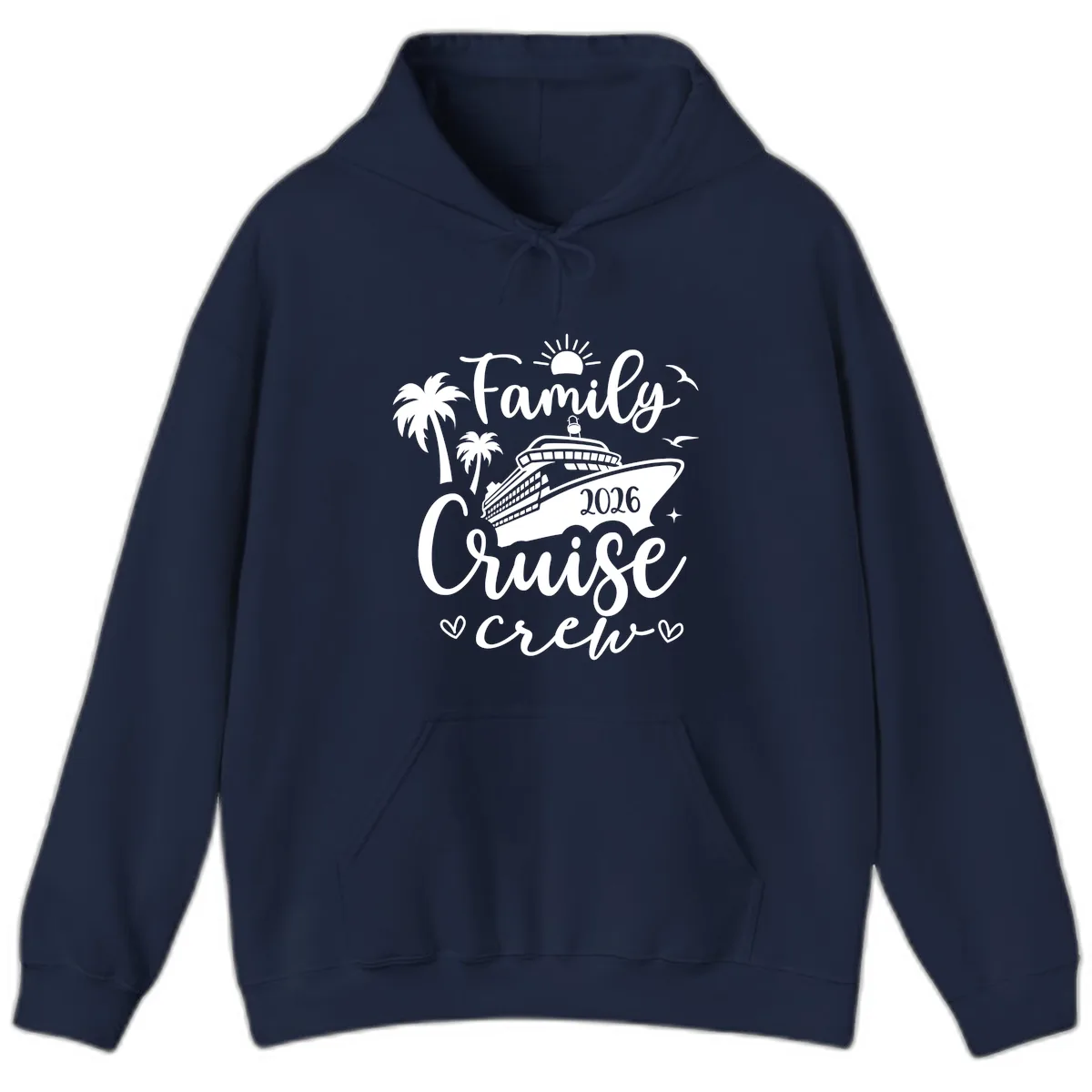 Family Cruise Crew 2026 Vacation Apparel Hoodie in Navy