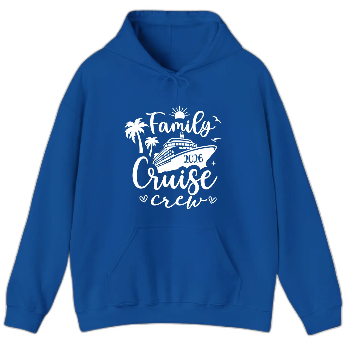 Family Cruise Crew 2026 Vacation Apparel Hoodie in Royal