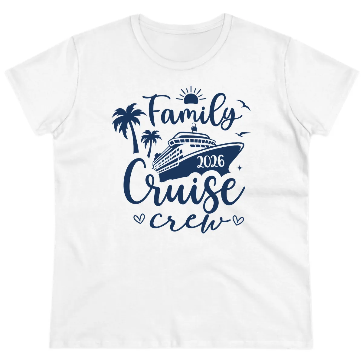 Family Cruise Crew 2026 Vacation Apparel Ladies Tee in White