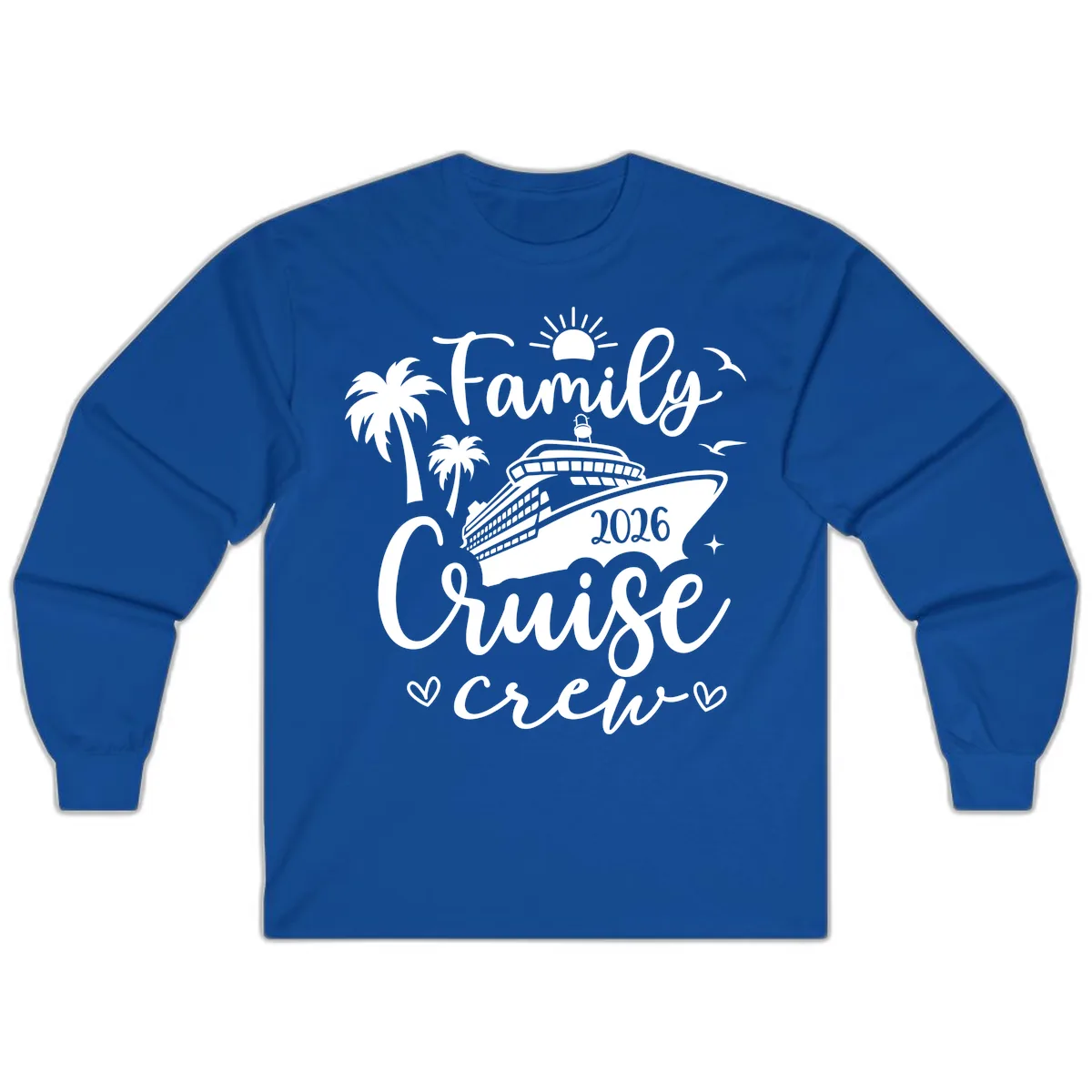 Family Cruise Crew 2026 Vacation Apparel Long Sleeve in Royal