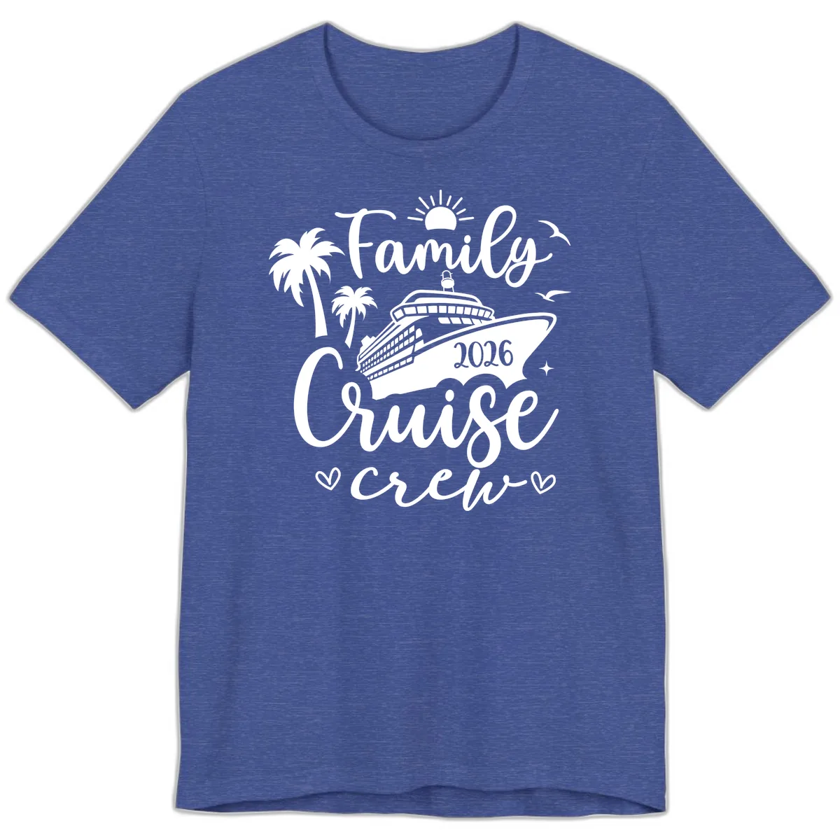 Family Cruise Crew 2026 Vacation Apparel Premium T-Shirt in Heather True Royal