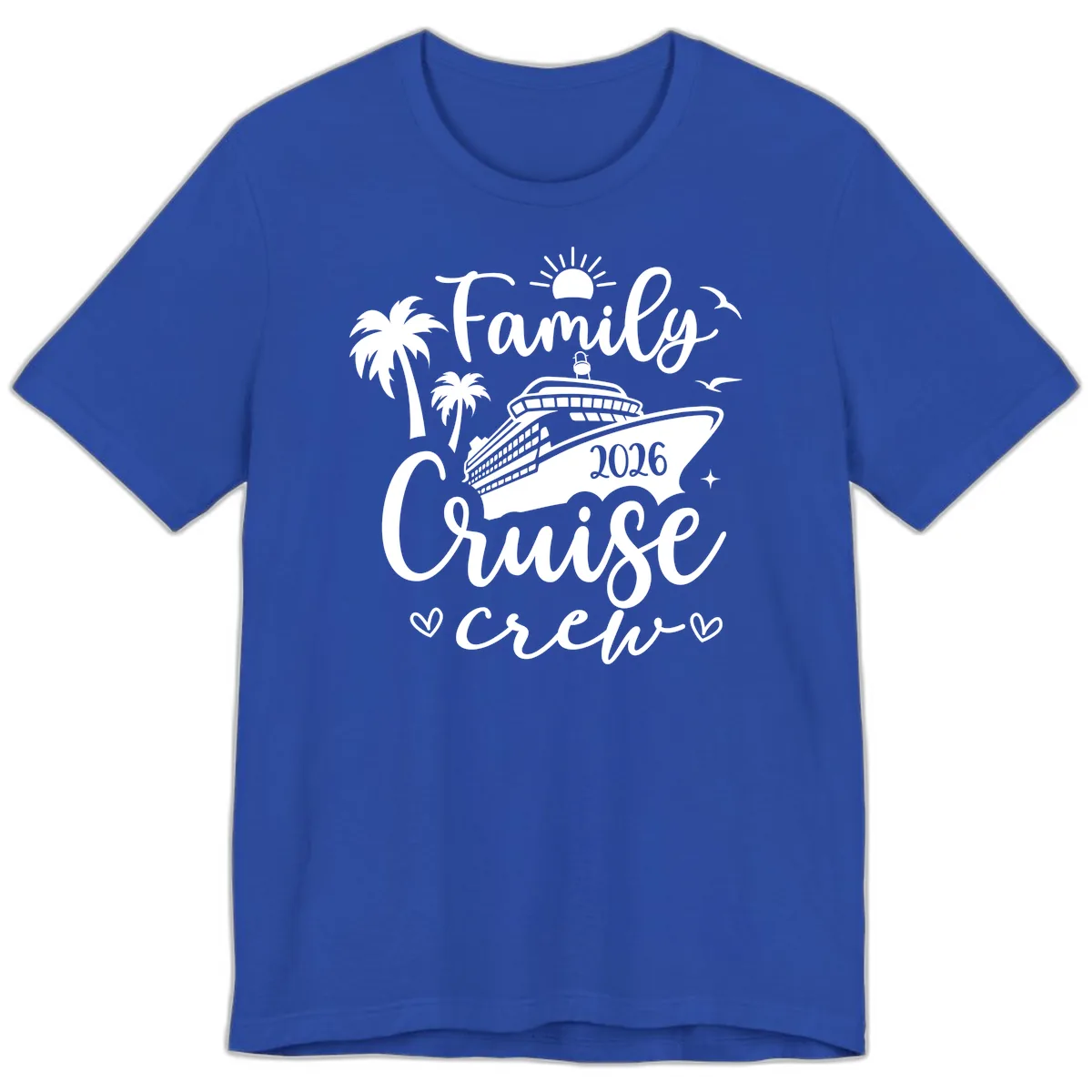 Family Cruise Crew 2026 Vacation Apparel Premium T-Shirt in True Royal