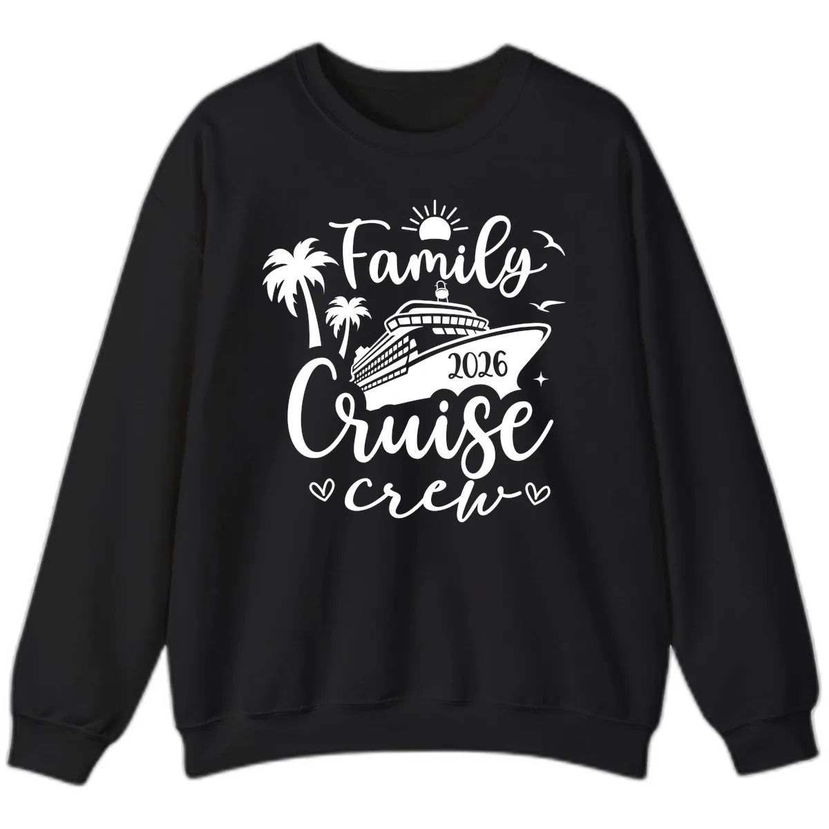 Family Cruise Crew 2026 Vacation Apparel Sweatshirt in Black
