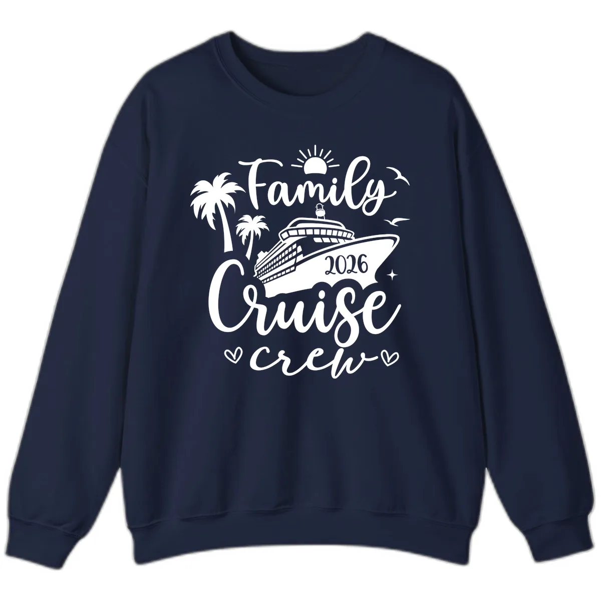 Family Cruise Crew 2026 Vacation Apparel Sweatshirt in Navy