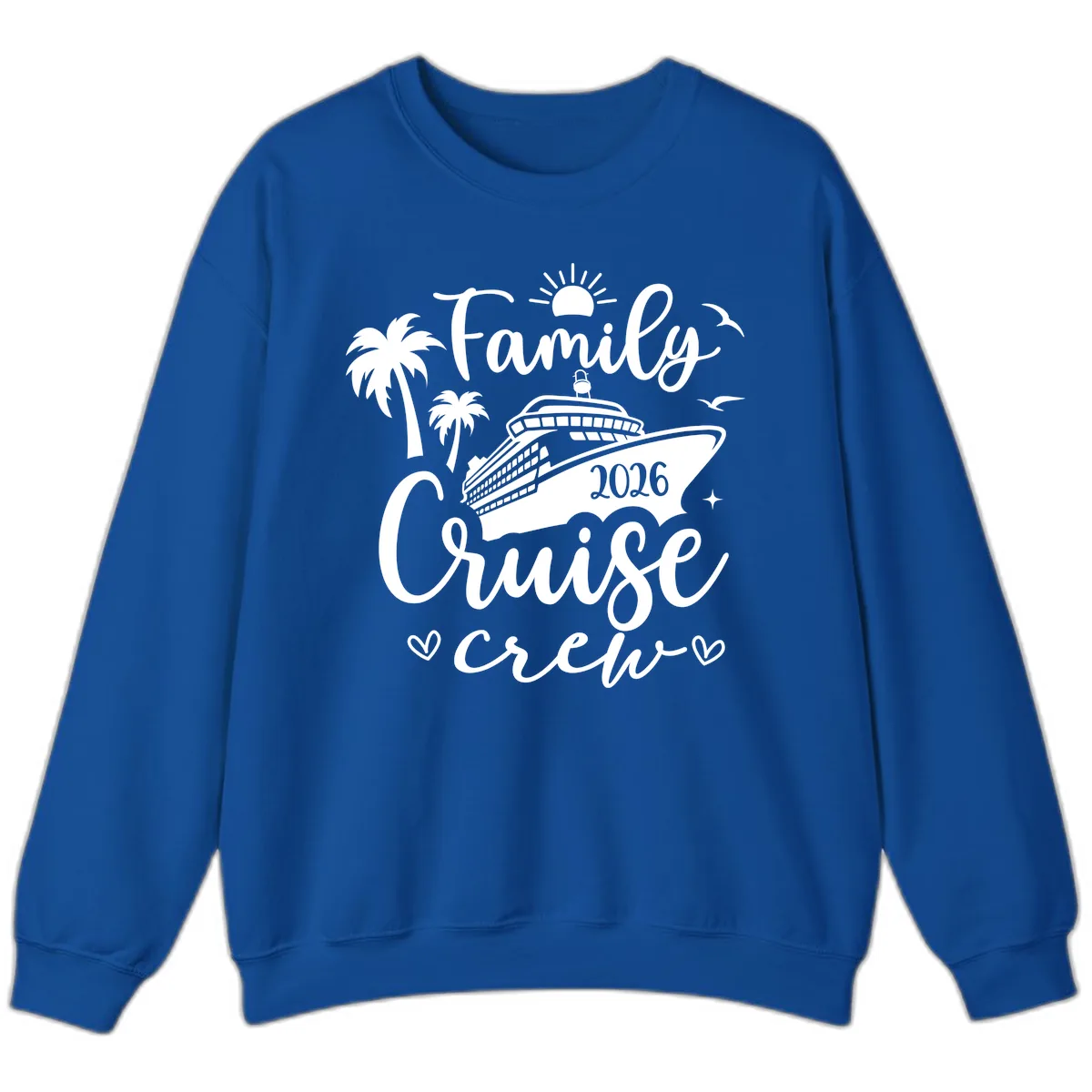 Family Cruise Crew 2026 Vacation Apparel Sweatshirt in Royal