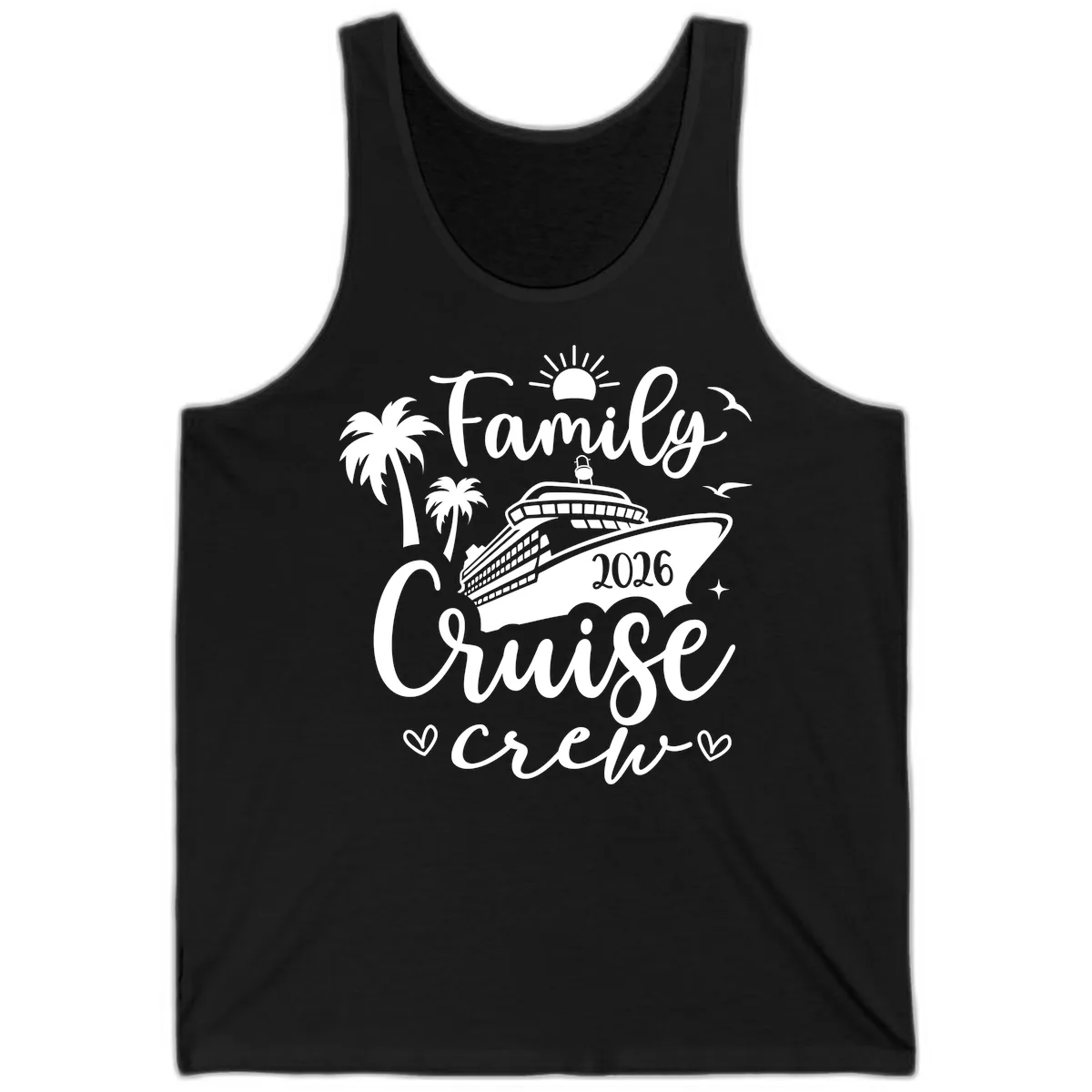 Family Cruise Crew 2026 Vacation Apparel Tank in Black