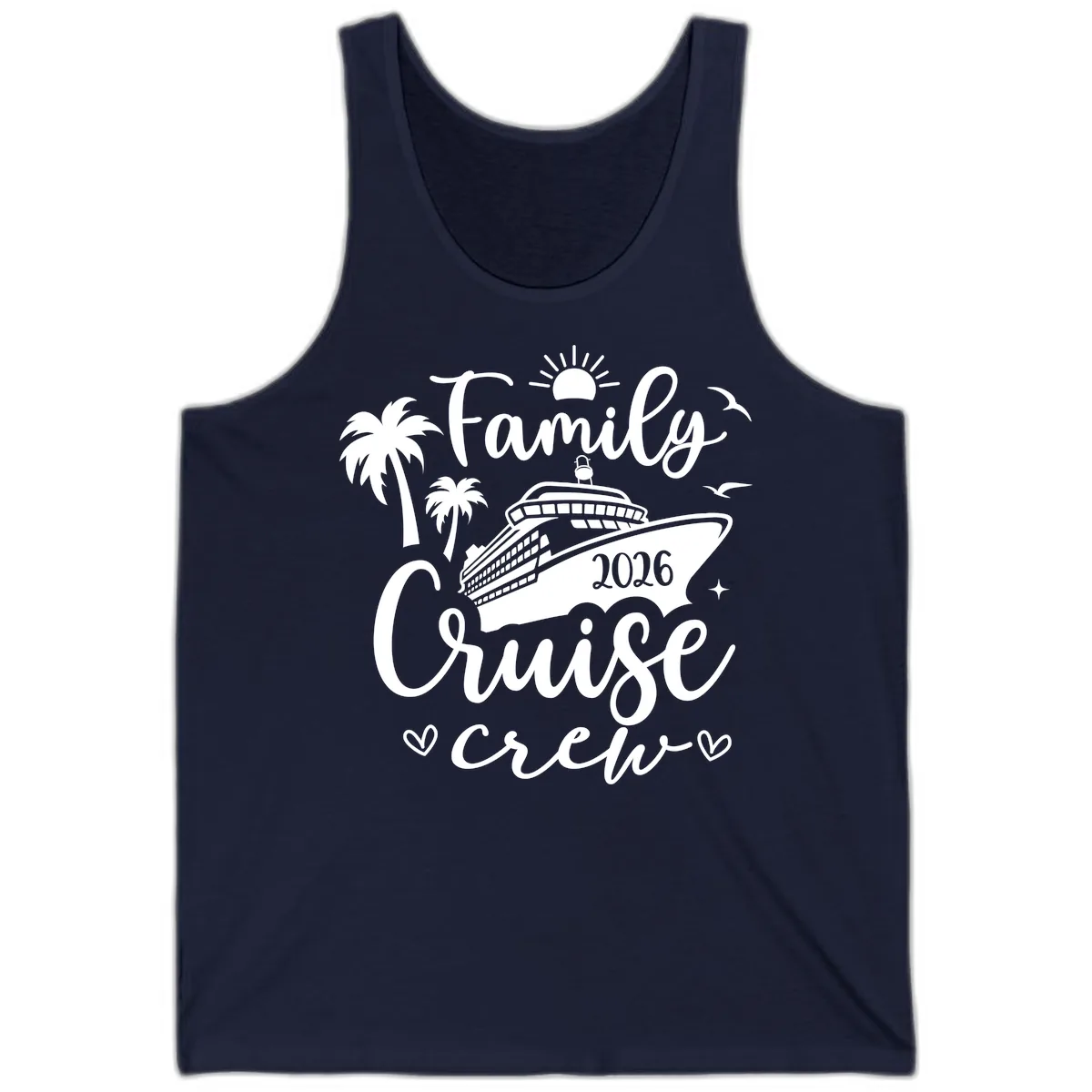 Family Cruise Crew 2026 Vacation Apparel Tank in Navy