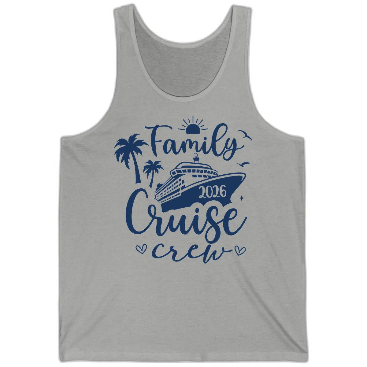 Family Cruise Crew 2026 Vacation Apparel Tank in Athletic Heather