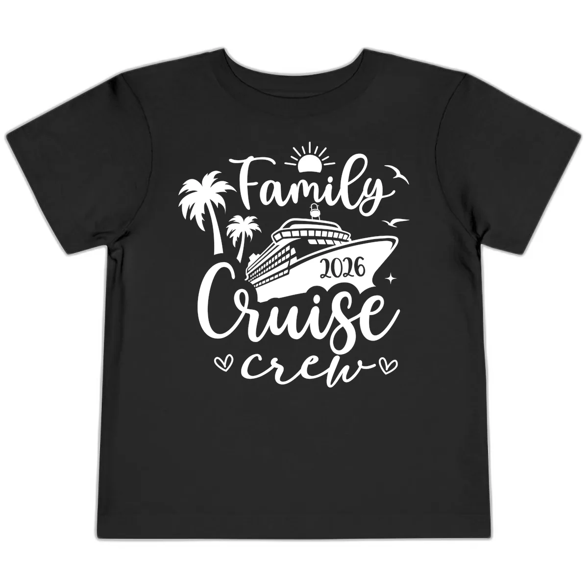 Family Cruise Crew 2026 Vacation Apparel Toddler T-Shirt in Black