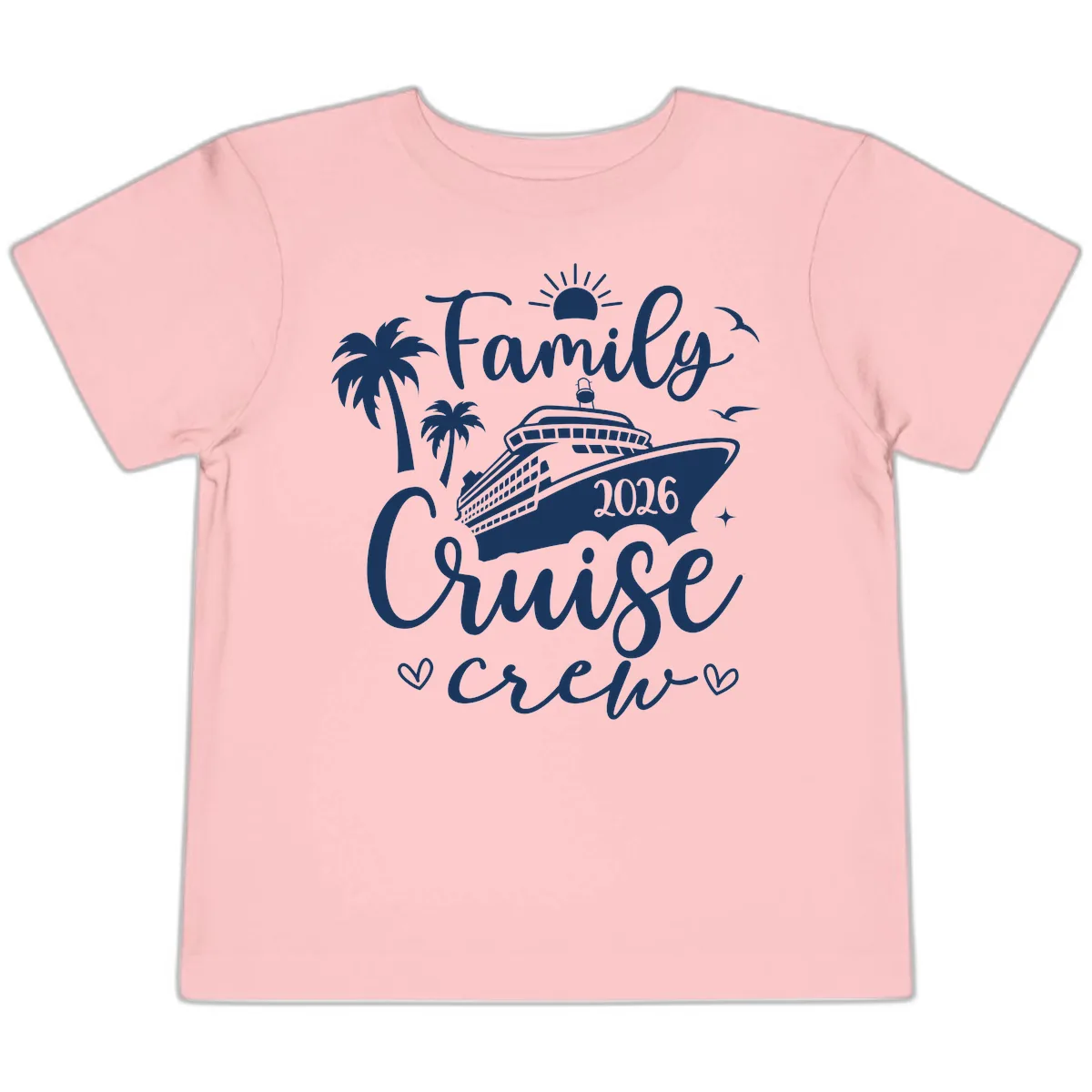 Family Cruise Crew 2026 Vacation Apparel Toddler T-Shirt in Pink