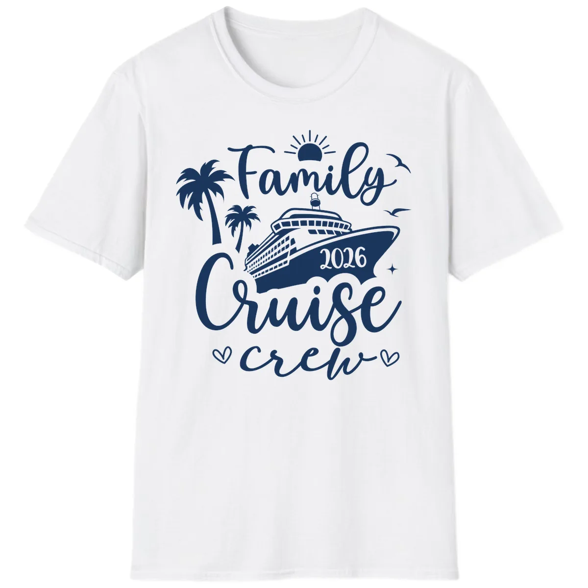 Family Cruise Crew 2026 Vacation Apparel T-Shirt in White