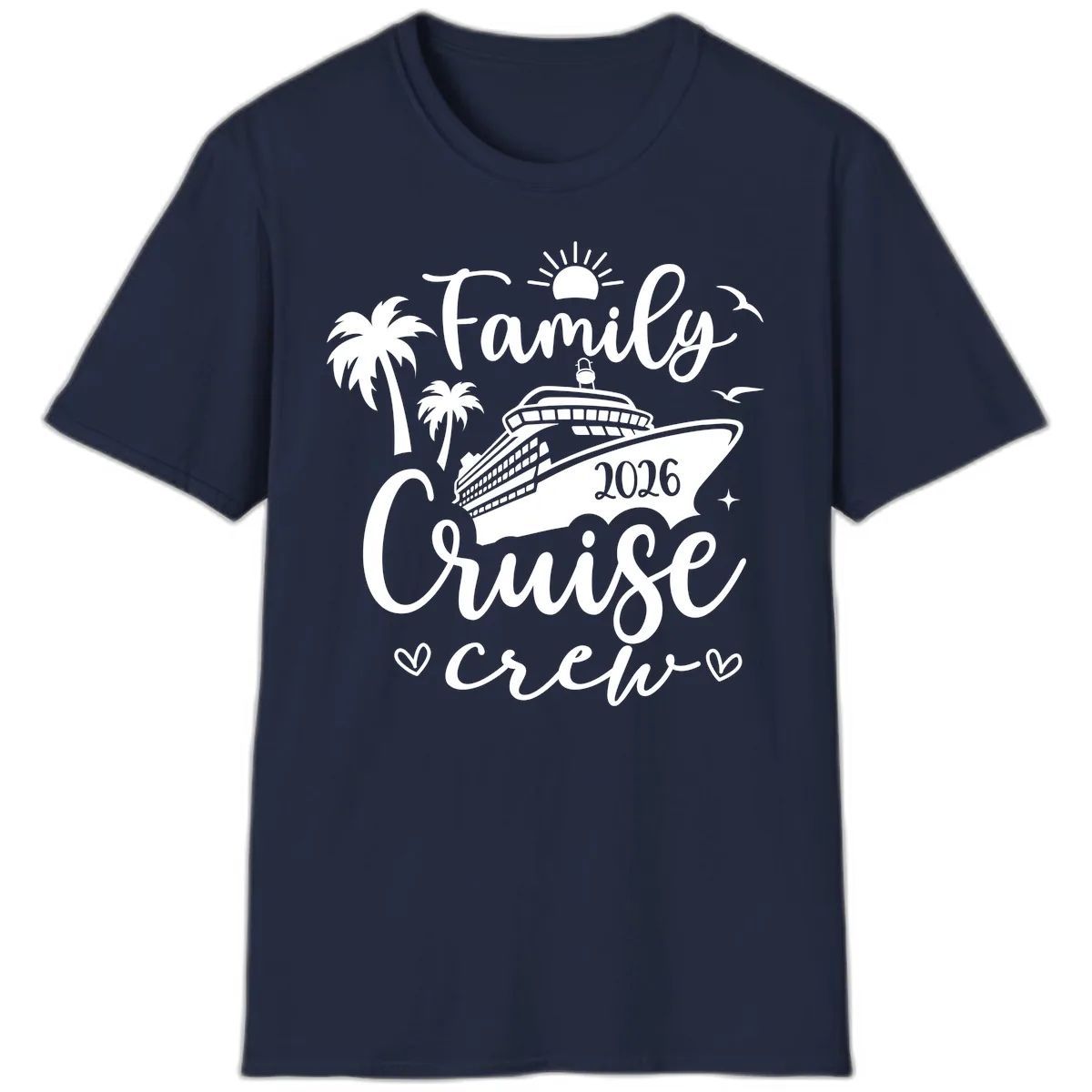 Family Cruise Crew 2026 Vacation Apparel T-Shirt in Navy