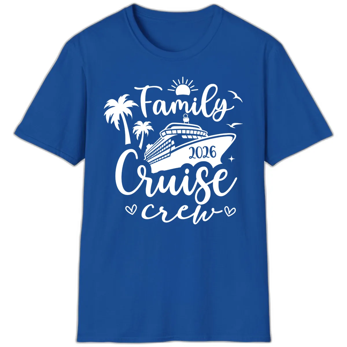 Family Cruise Crew 2026 Vacation Apparel T-Shirt in Royal