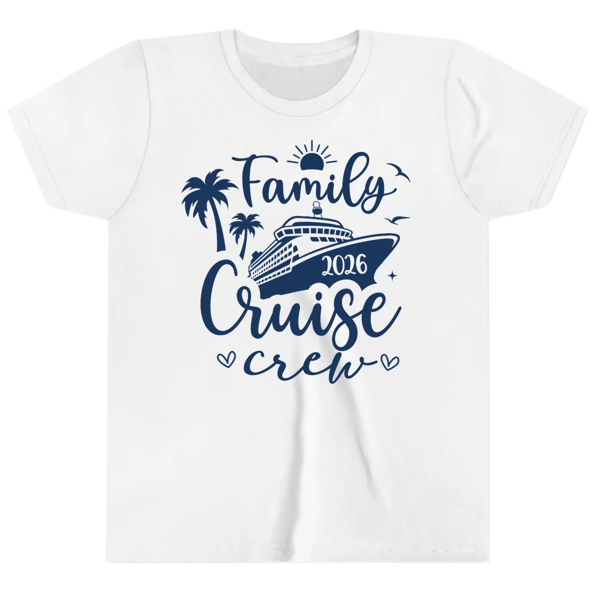 Family Cruise Crew 2026 Vacation Apparel Youth T-Shirt in White