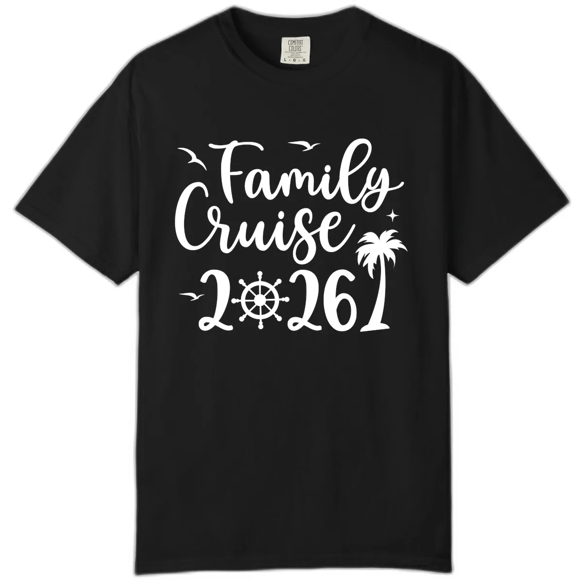 Family Cruise Vacation 2026 Matching Design Comfort Color in Black