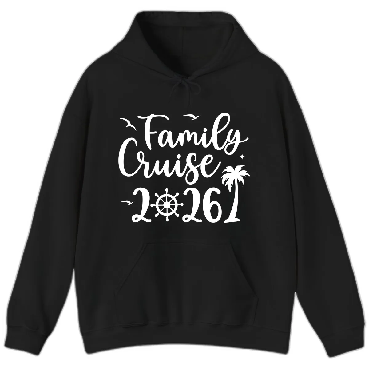 Family Cruise Vacation 2026 Matching Design Hoodie in Black