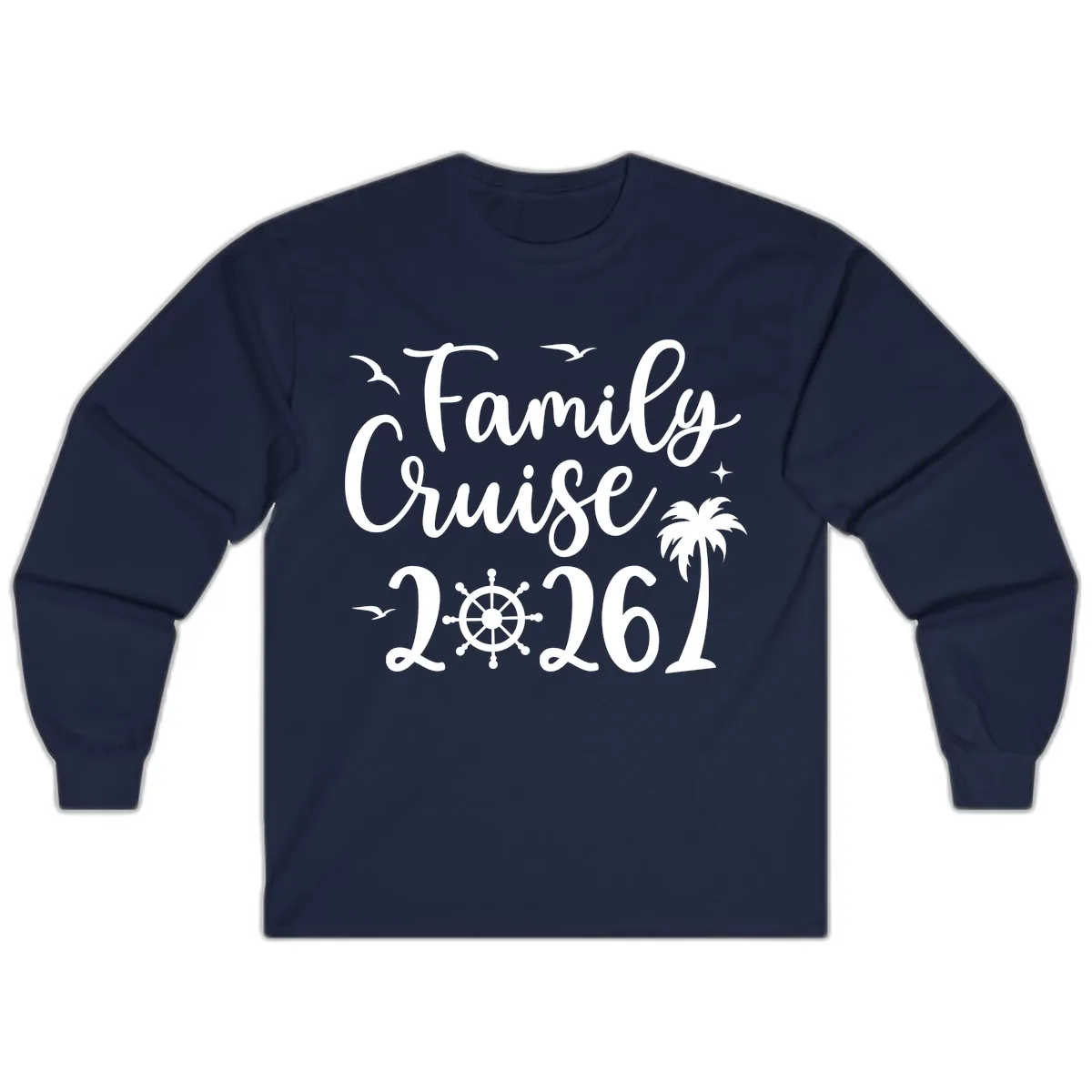 Family Cruise Vacation 2026 Matching Design Long Sleeve in Navy